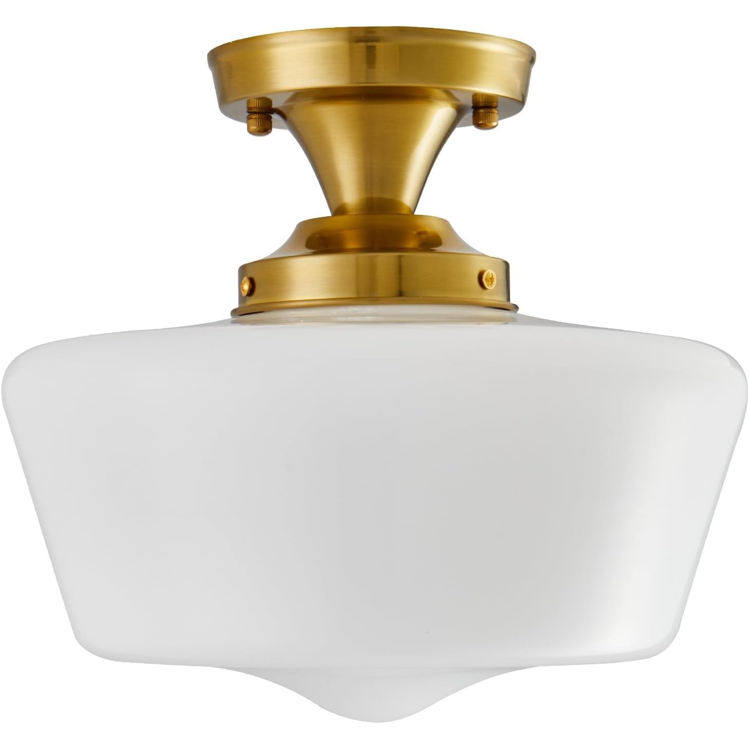 Schoolhouse Ceiling Light Fixture Gold Wide Opal Milk Glass Modern LED Iron Customization Surface Mounted Remote Control 30 - 60