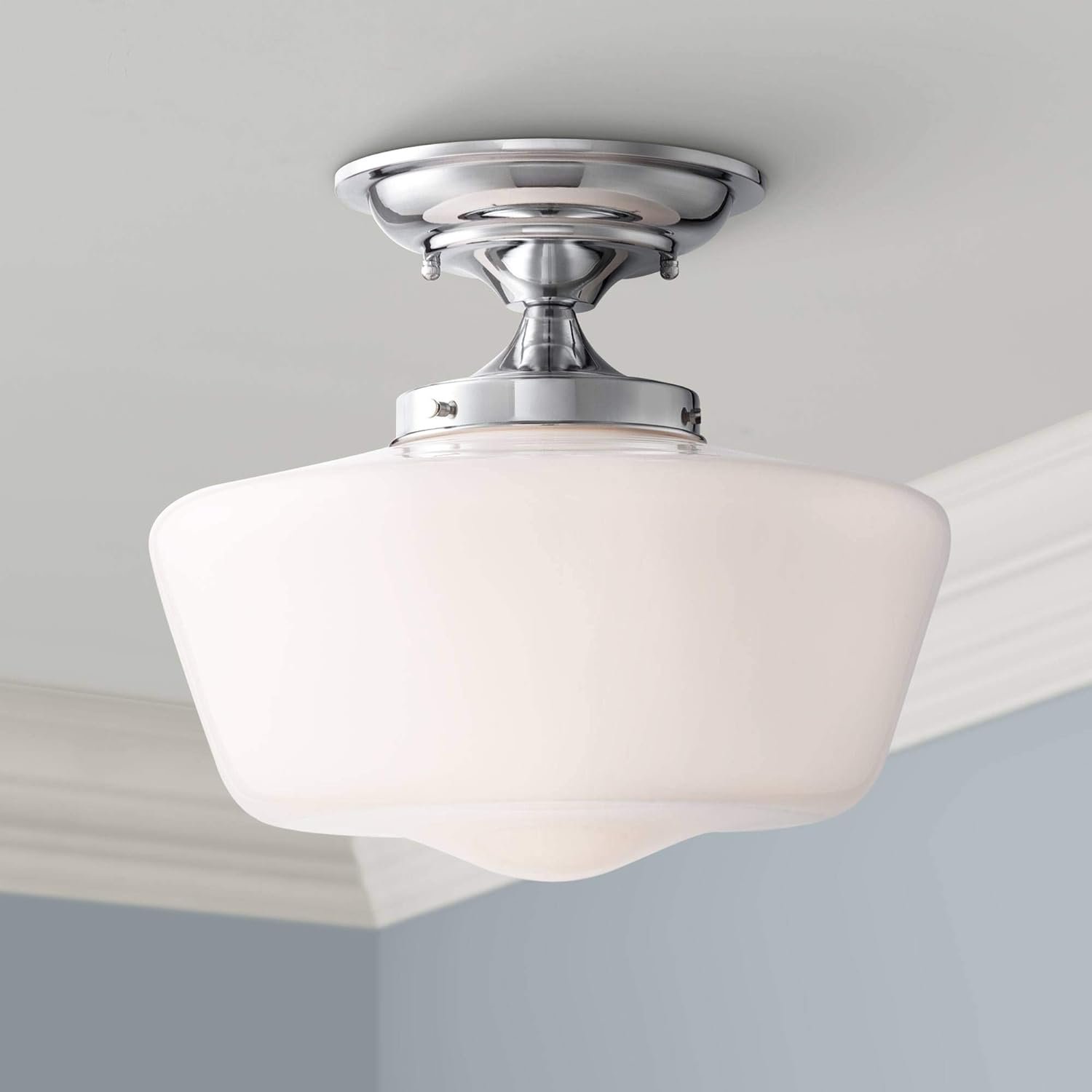 Schoolhouse Ceiling Light Fixture Gold Wide Opal Milk Glass Modern LED Iron Customization Surface Mounted Remote Control 30 - 60