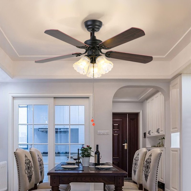 Ceiling Fan Usb Ce Remote Control Electric Power Air Cooling Fan with Light Decorative Wood Modern 36 Inch 220V 30 3 Level 220