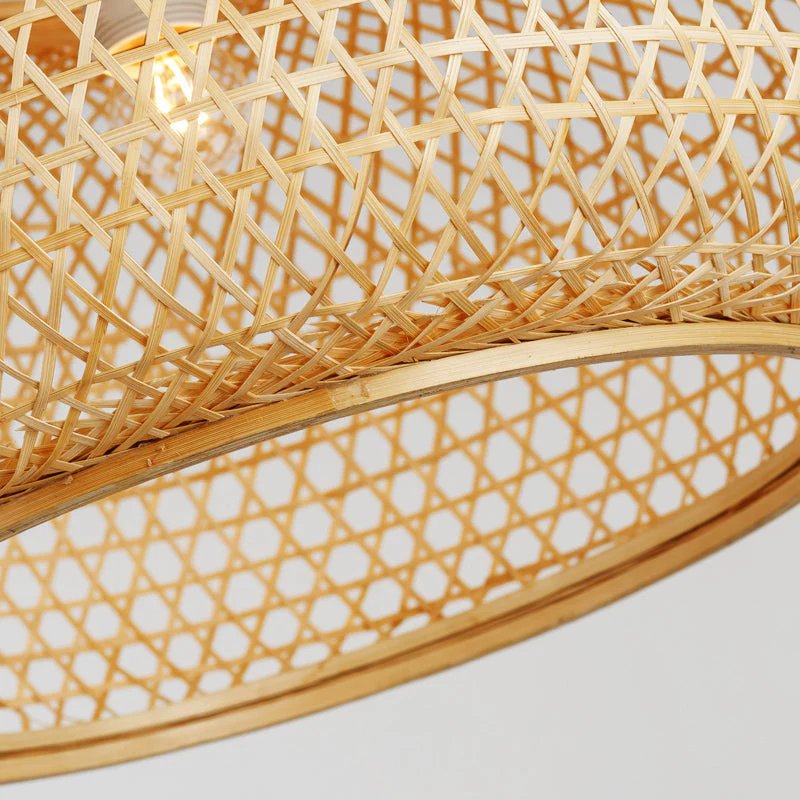 Wholesale Modern Minimalist Luxury LED Pendant Hanging Chandeliers Well-Made Indoor Ceiling Lights with Bamboo accents