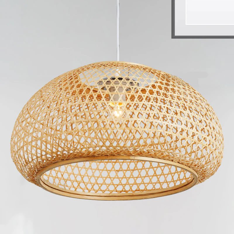 Wholesale Modern Minimalist Luxury LED Pendant Hanging Chandeliers Well-Made Indoor Ceiling Lights with Bamboo accents