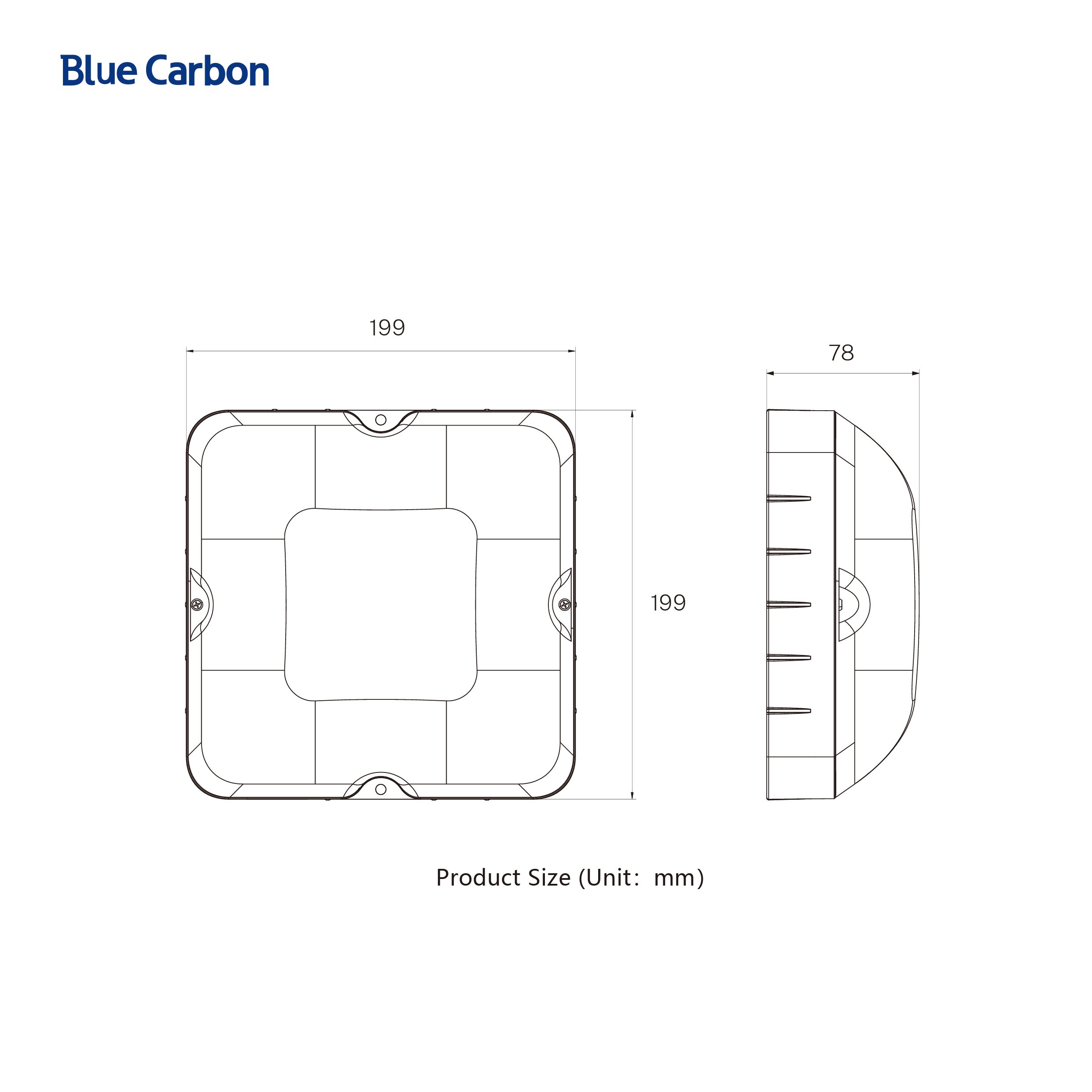 Blue Carbon Solar Ceiling Light