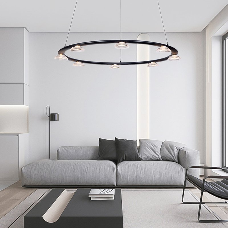 Modern Indoor Living Room Decoration Chandeliers Pendant Lights Led Round Aluminum Pendant Light