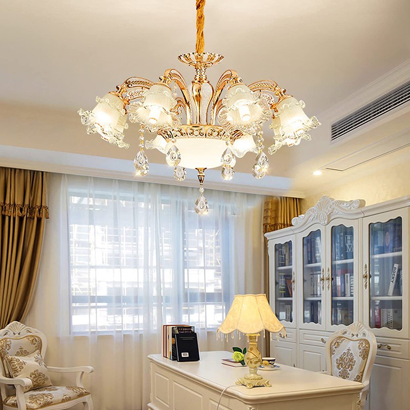 Modern Height Adjustable Crystal LED Outdoor Ceiling Chandeliers Pendant Lights Lamp for Dining Living Room Bedroom Hotel Home