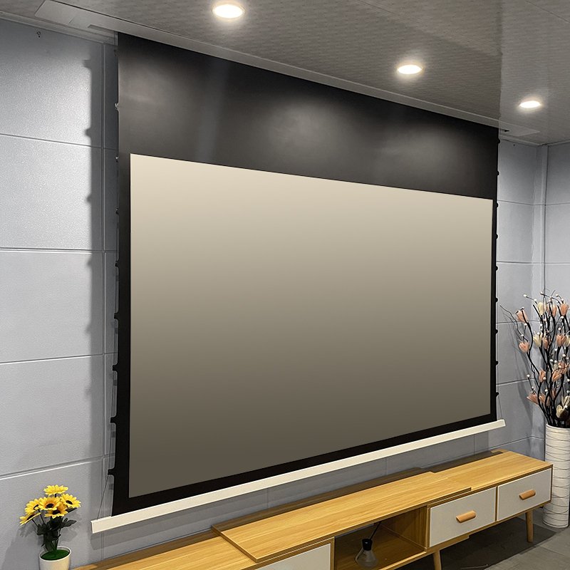 2024 Hot Nano Grey Crystal Electric ALR Screen Ambient Light Rejecting In-Ceiling Curtain Motorized CLR 4K 8K Projection Screen