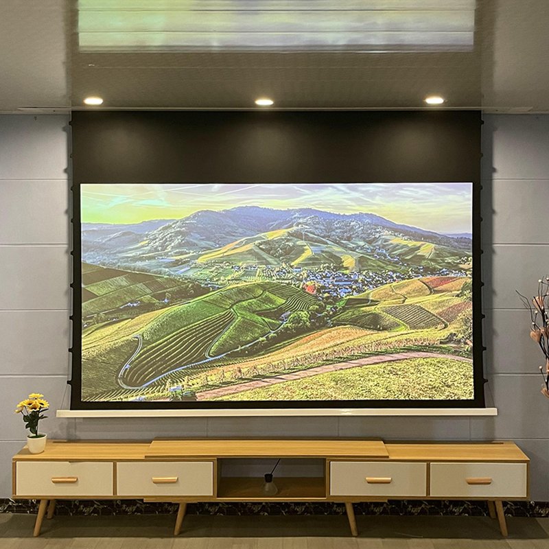 2024 Hot Nano Grey Crystal Electric ALR Screen Ambient Light Rejecting In-Ceiling Curtain Motorized CLR 4K 8K Projection Screen