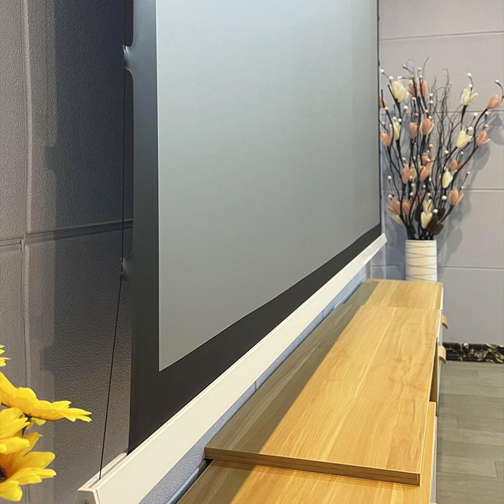 2024 Hot Nano Grey Crystal Electric ALR Screen Ambient Light Rejecting In-Ceiling Curtain Motorized CLR 4K 8K Projection Screen