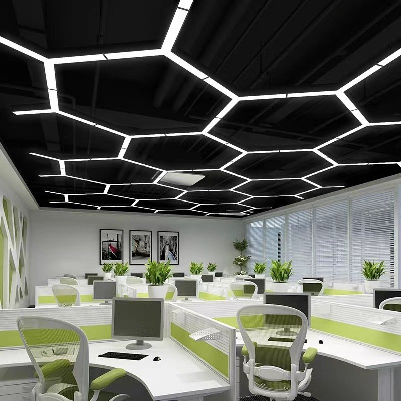 Gym Black Iron Led Pendant Light Customized Indoor Ceiling Hanging Light Office Barber Supermarket Workspace Light Decor