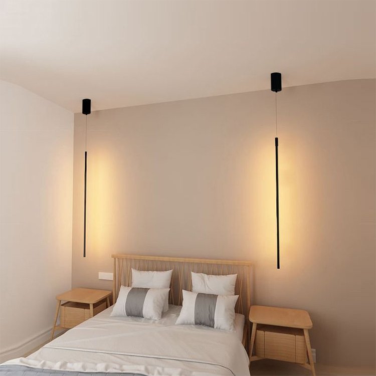 220V modern bedroom black strip waterproof wall lamp 3000K lamp Long Led wall lamp