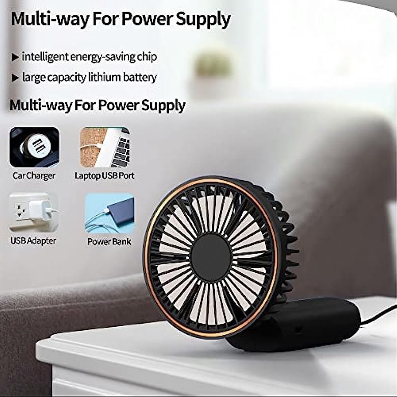 Portable Multifunctional Detachable Outdoor Camping LED Light Hands Free Tent Cooling Mini Metal Tripod Fan