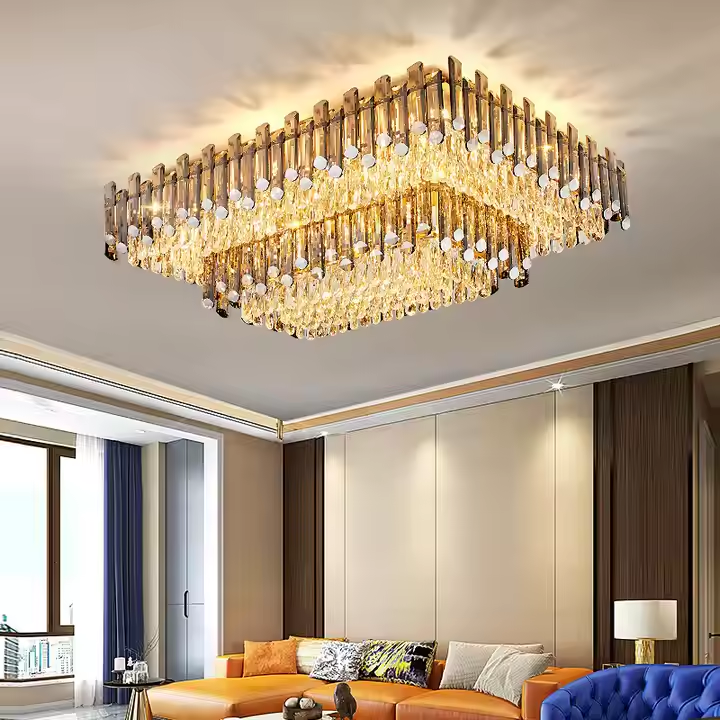 Living Room Crystal Chandelier for Ceiling Round Crystal Nordic Ceiling Lighting Chandelier for Living Room Ceiling Lights