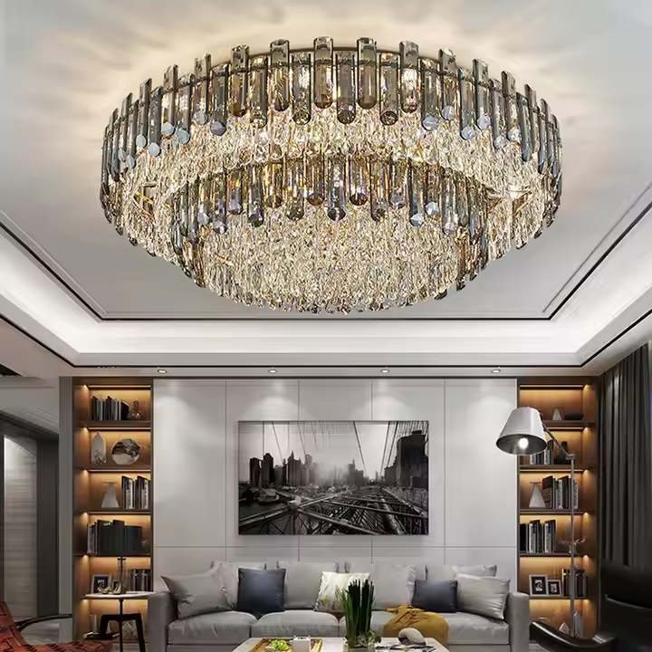 Living Room Crystal Chandelier for Ceiling Round Crystal Nordic Ceiling Lighting Chandelier for Living Room Ceiling Lights