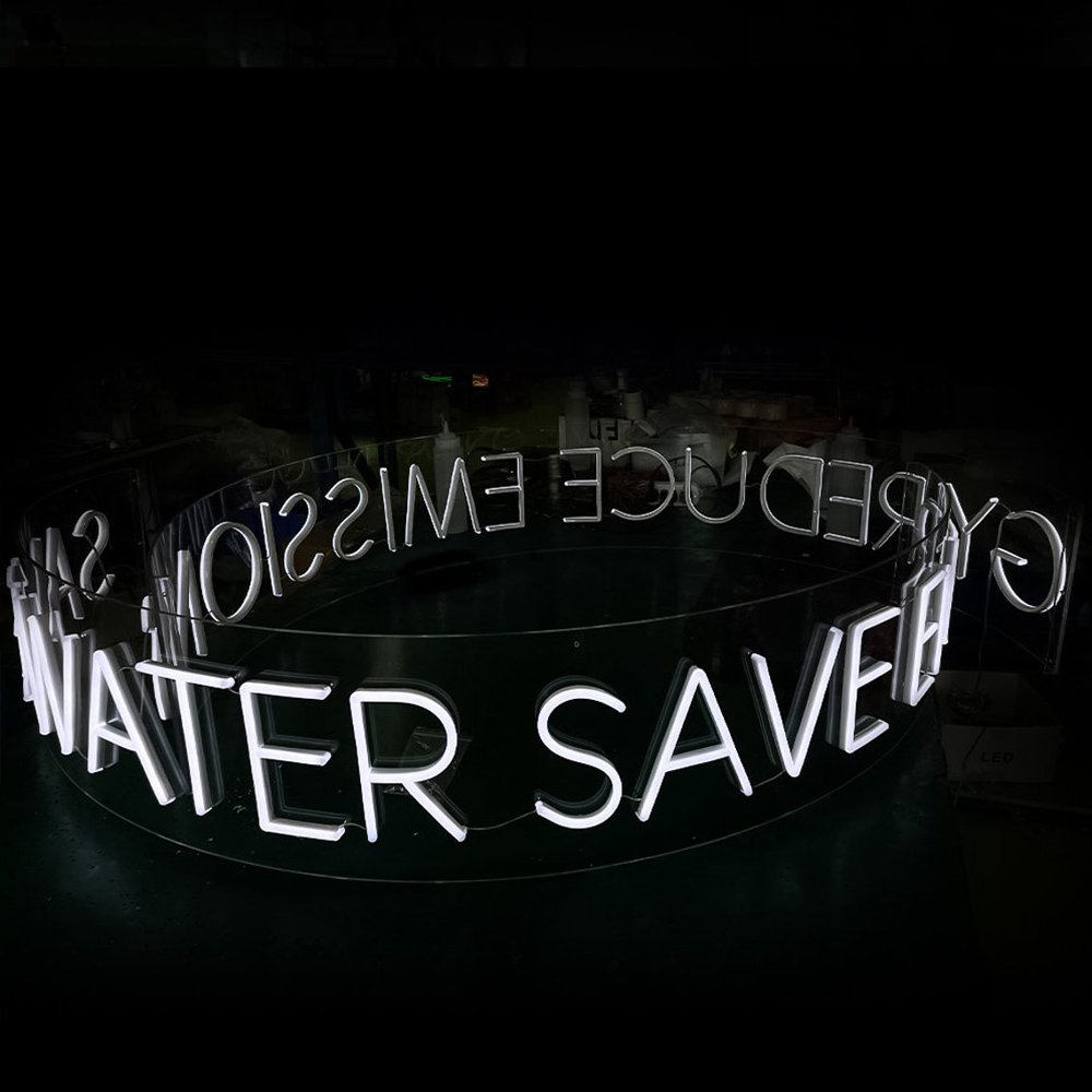 No MOQ Acrylic Wall Hanging Ceiling Circle Round Neon Arts Customized Letter Business Events Shop Decor Neon Sign