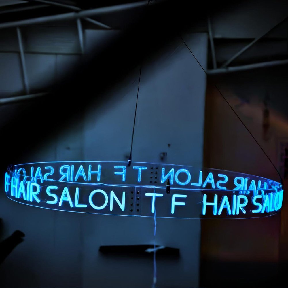 No MOQ Acrylic Wall Hanging Ceiling Circle Round Neon Arts Customized Letter Business Events Shop Decor Neon Sign
