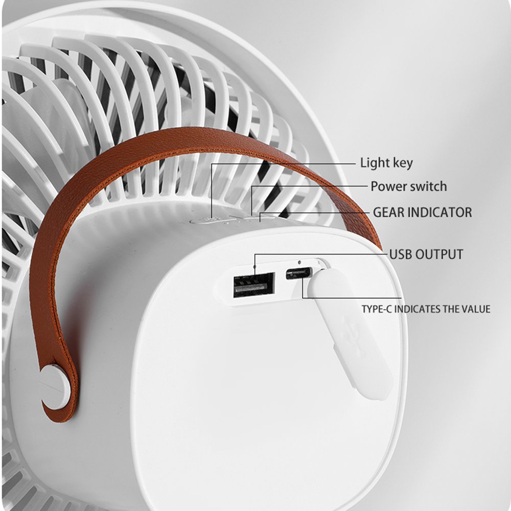 Led Light Tripod Stand Desktop Fan Portable Camping Fan USB Rechargeable Multifunctional Indoor Outdoor Camping Ceiling Fan