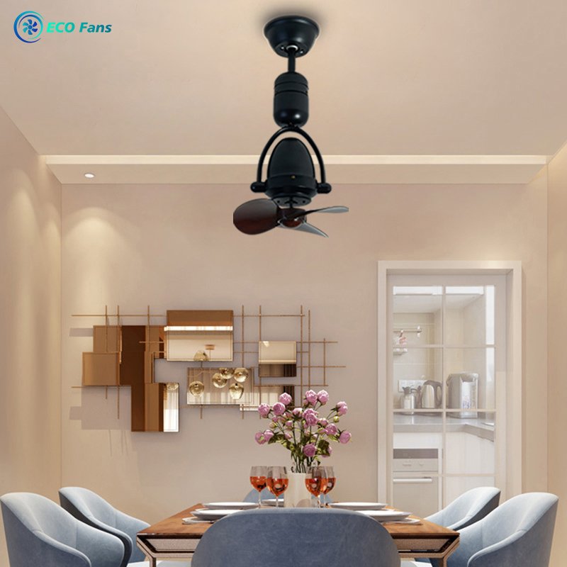Moving head small ceiling fan 12-inch mini corridor study kitchen bar wall-mounted dual-purpose large air volume ceiling fan