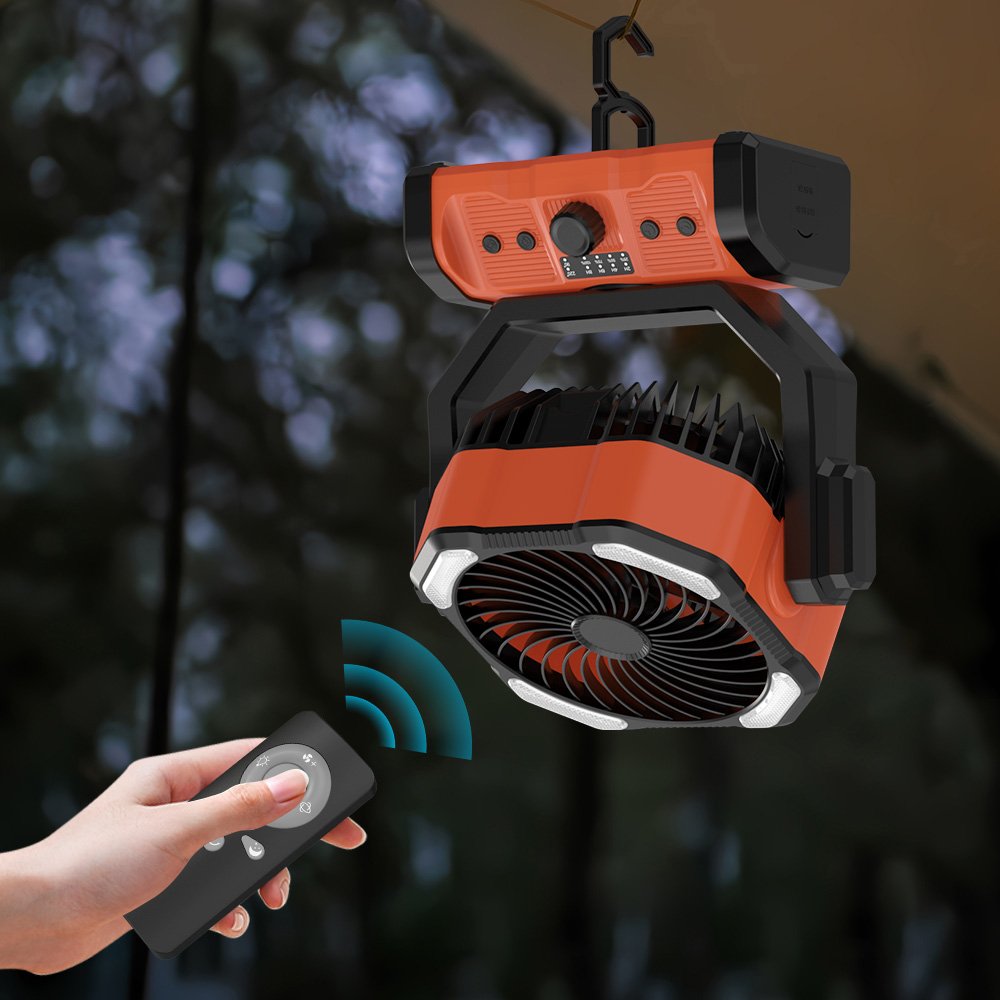 Portable Ceiling Table Outdoor Fan 20000mAh Battery Remote Control USB Rechargeable Desk Fan Camping Fan For Fishing/Tent/Indoor