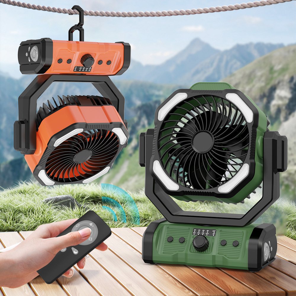 Portable Ceiling Table Outdoor Fan 20000mAh Battery Remote Control USB Rechargeable Desk Fan Camping Fan For Fishing/Tent/Indoor