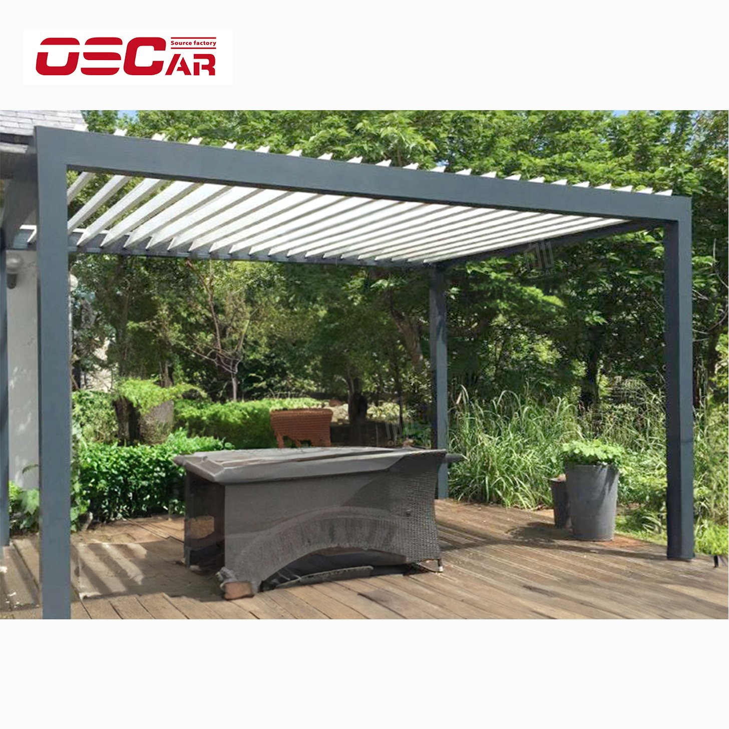 Diy Built Rainproof Wind Resistant Waterproof pergola aluminium outdoor retractable roof systems With Light