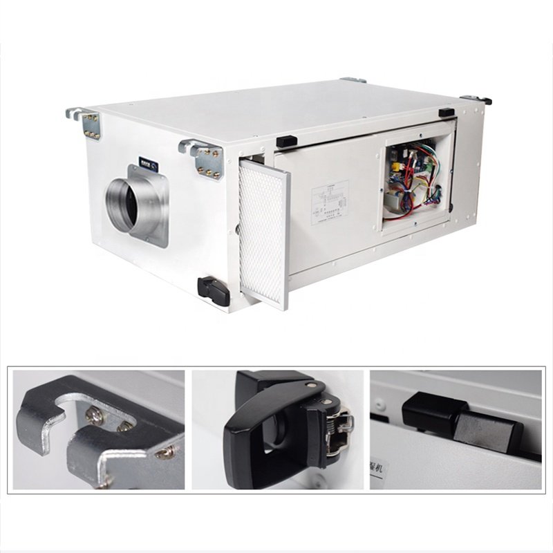 Commercial Hanging Dehumidifier for Indoor and Outdoor Use Automatic Defrost Mode for Swimming Pools and Ceilings Mounting