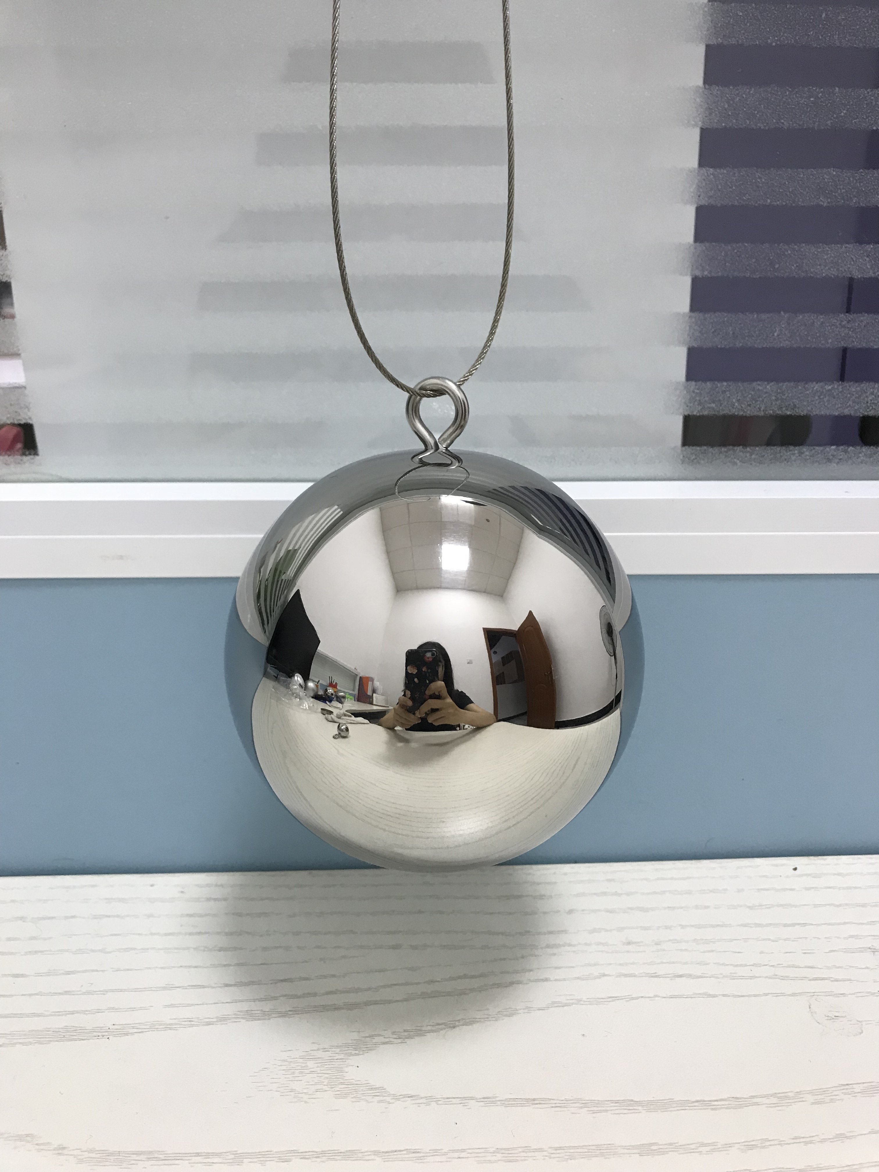 3 Inch Ceiling Reflective Outdoor Stainless Steel Decoration Ball High Mirror Polished LED Lights Wall Mounted Indoor Use