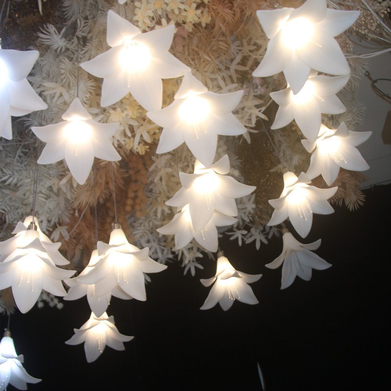 New wedding ceiling lighting 10heads lily string lights wedding stage background decoration road ornaments factory custom.