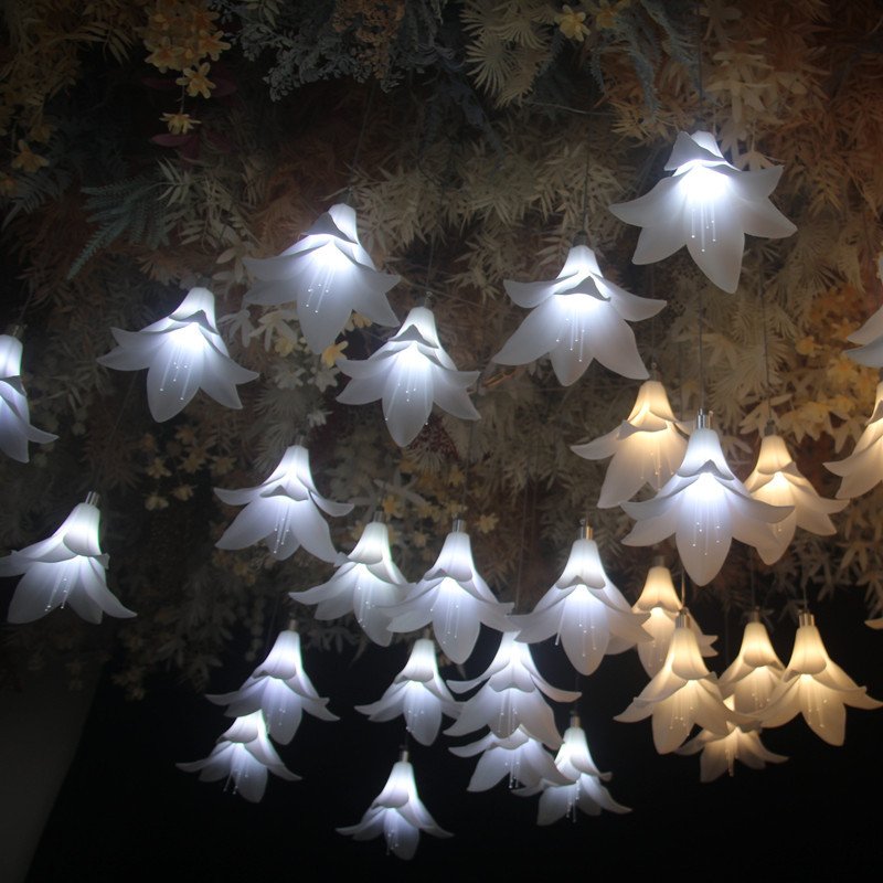 New wedding ceiling lighting 10heads lily string lights wedding stage background decoration road ornaments factory custom.