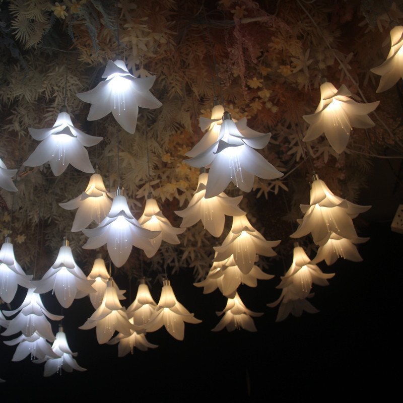New wedding ceiling lighting 10heads lily string lights wedding stage background decoration road ornaments factory custom.