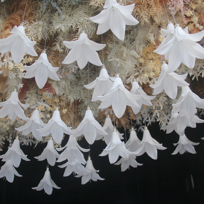 New wedding ceiling lighting 10heads lily string lights wedding stage background decoration road ornaments factory custom.