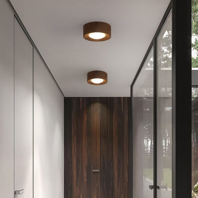 Lumind Surface mounted downlight embedded living room ceiling solid wood spotlight new retro aisle light entrance porch light