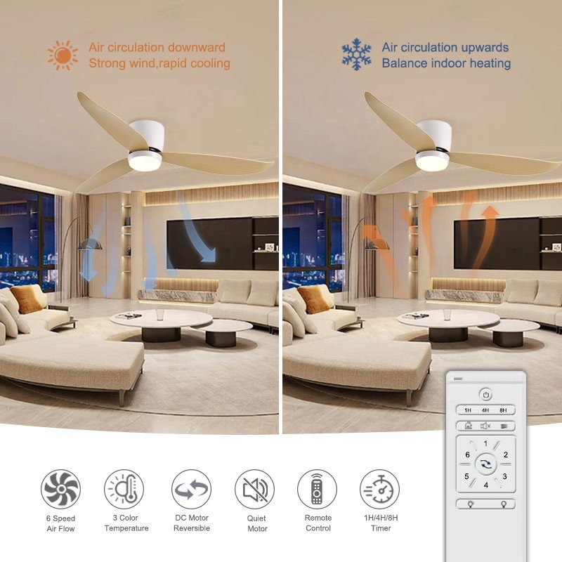 Dimmable Remote Control Led Ceiling Fan With Lamp Living Room Bedroom Decorative Modern Luxury Ceiling Fans Light