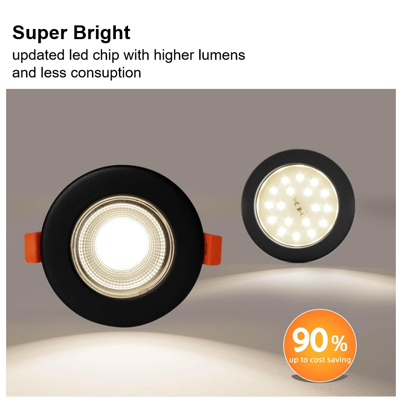 Factory Direct COB Round Ceiling Recessed Down Light Trimless Spotlight Led Can Light Commercial Lighting