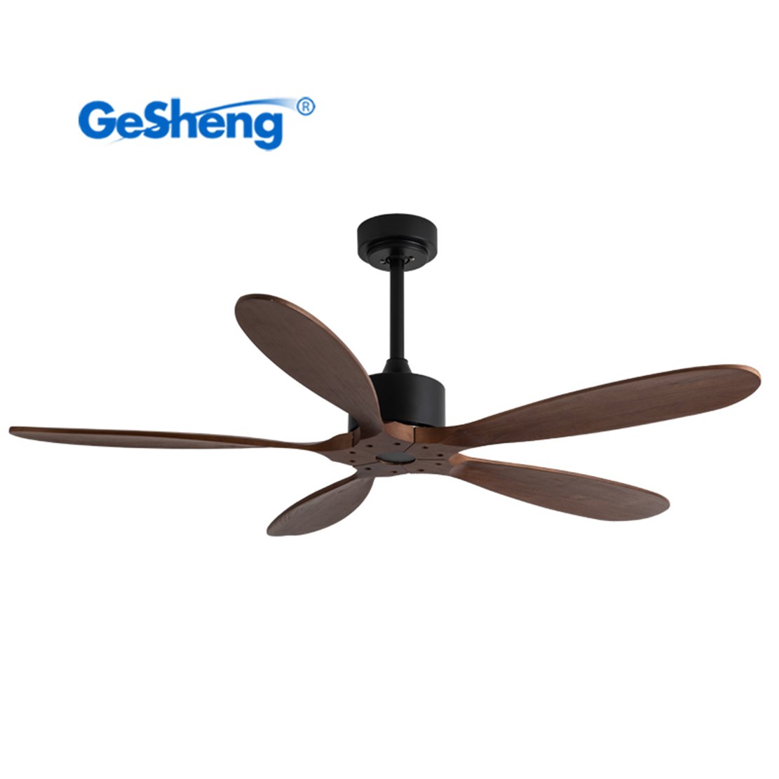 Factory Direct Sales Modern simple chandelier fan 5 Solid Wood blades dc bldc remote control led ceiling fan with light