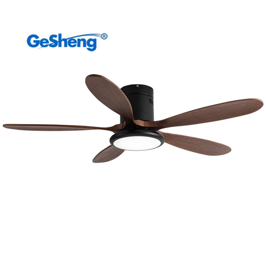 Factory Direct Sales Modern simple chandelier fan 5 Solid Wood blades dc bldc remote control led ceiling fan with light