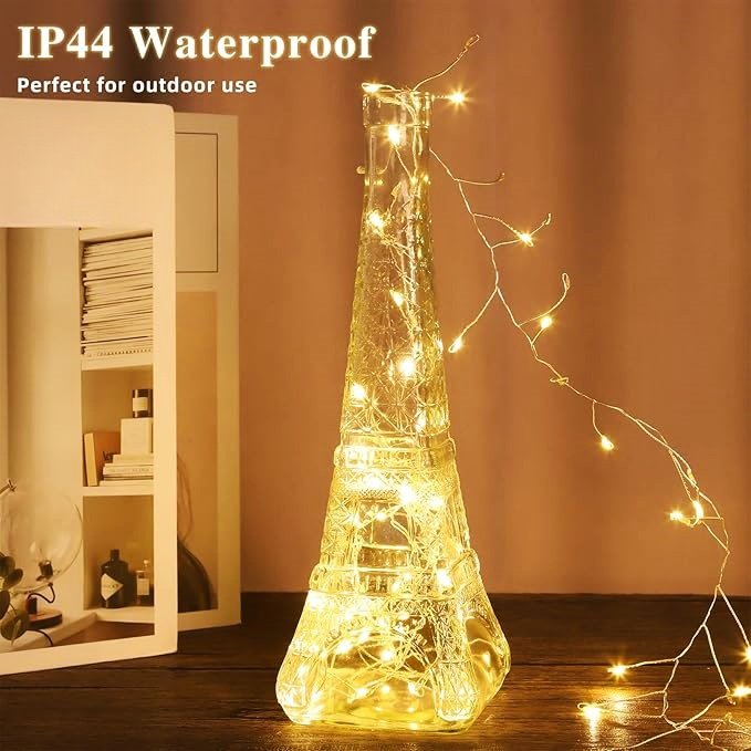 Garland Cluster Amber Led Micro Wire Copper Dewdrop Christmas Decorative Fairy String Lights for Decoration