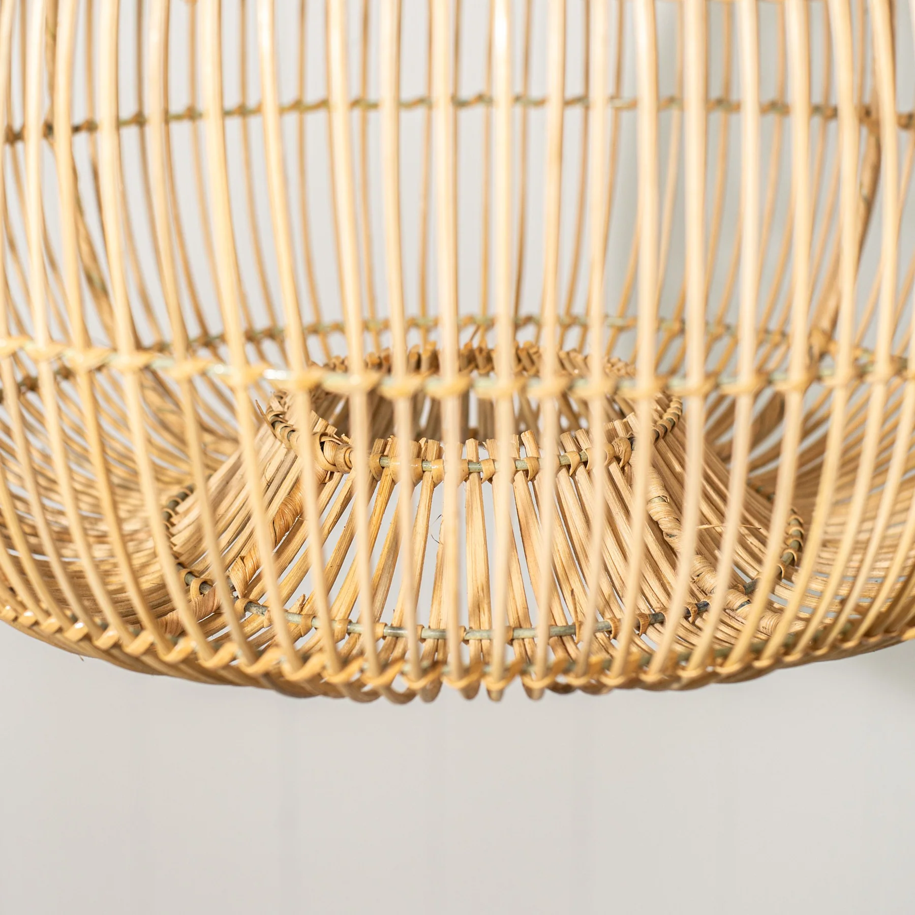 Cream Wicker Rattan Basket Style Hand Woven Seagrass Dome Hanging Chandelier Paper Rope Pendant Light
