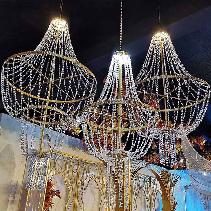 Crystal Bead Curtain Wedding Props Acrylic Chandelier Wedding Chandelier Decoration Wedding Hall Decorations