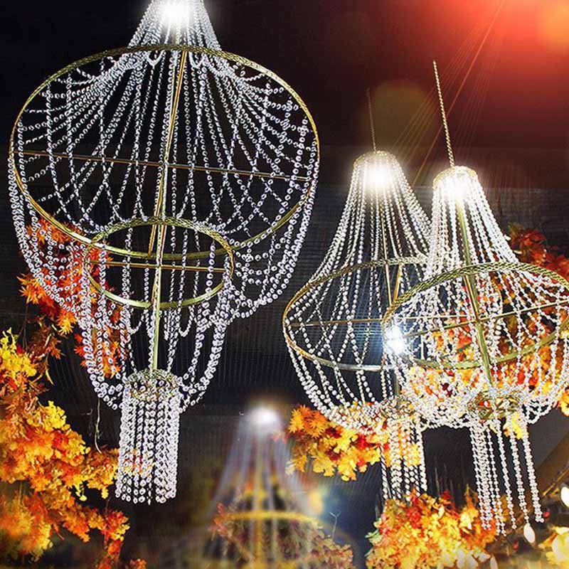 Crystal Bead Curtain Wedding Props Acrylic Chandelier Wedding Chandelier Decoration Wedding Hall Decorations