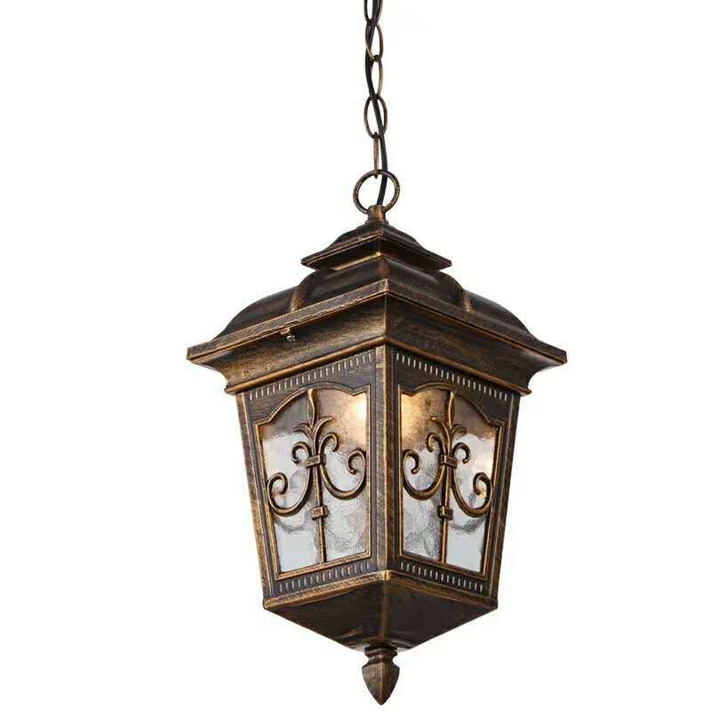Outdoor retro Rustic Metal loft Vintage industrial aluminium glass Antique waterproof LED Outdoor Chandelier Pendant lamp