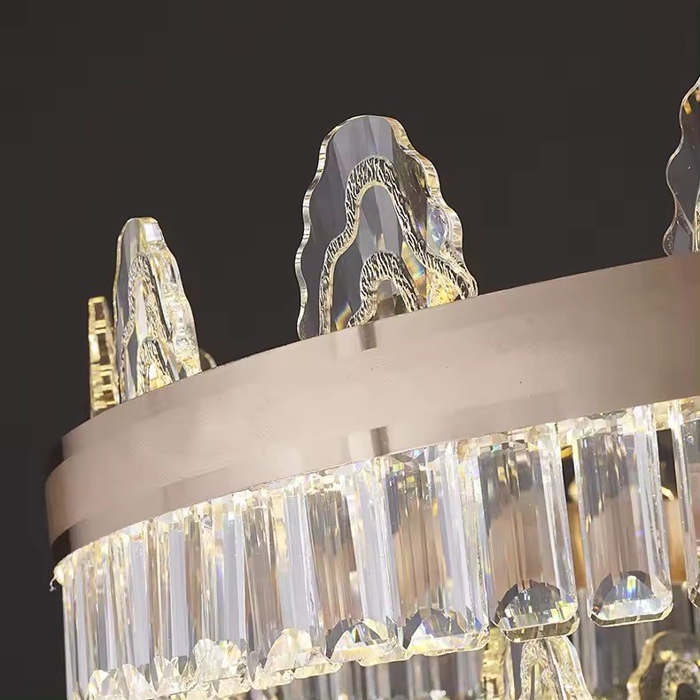 Modern LED Ceiling Chandelier Lustre Hanging Lamps for Ceiling Light Fixture Suspension Crystals Chandelier Golden Pendant Lamps