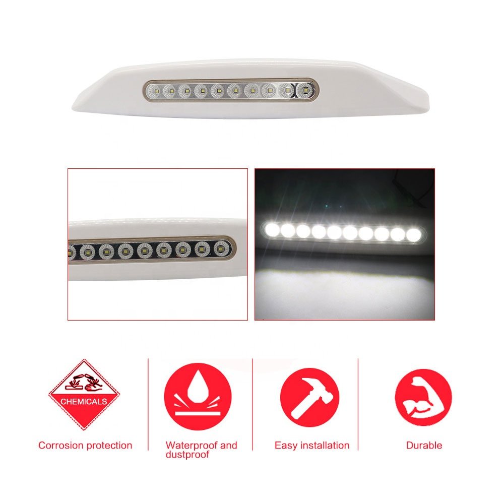 Amomd 12V 3W Waterproof Modular LED Grow Light Bar Porch Flood Light for Trucks Marine RV Lighting Systems