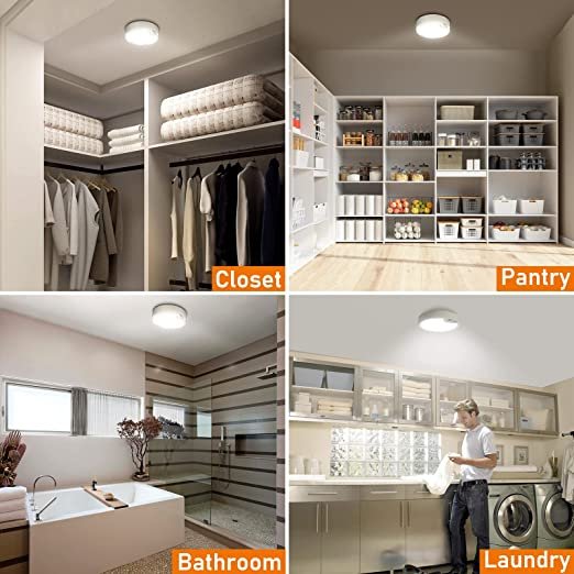 Motion Sensor Ceiling Light Battery Operated Indoor/Outdoor LED Ceiling Lights