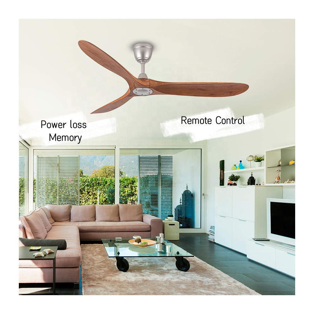 Modern 60" ABS Reversible BLDC Motor Remote Control Silent Ceiling Fans without light