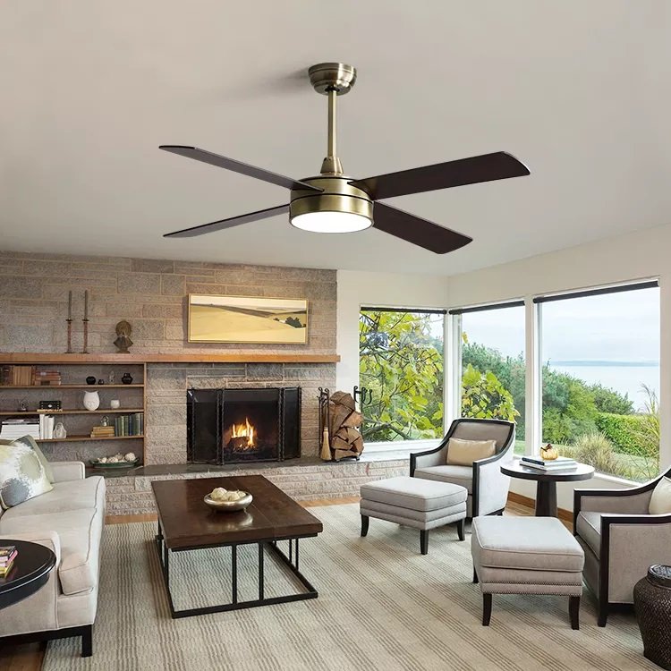 Modern Smart Fan Ceiling High Quality 52 Inch 4 Blade Ceiling Fan With Light And Remote Control
