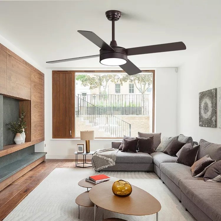 Modern Smart Fan Ceiling High Quality 52 Inch 4 Blade Ceiling Fan With Light And Remote Control