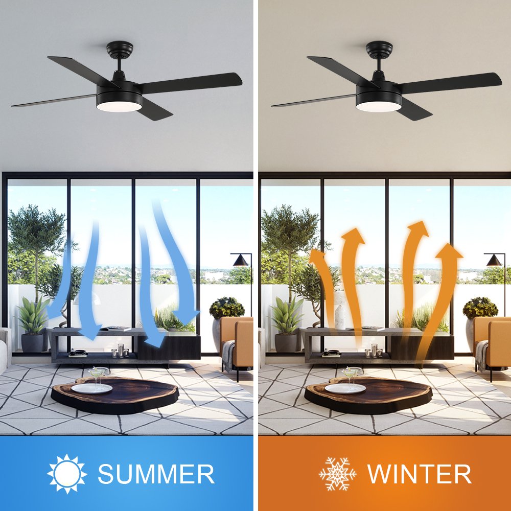 Modern Smart Fan Ceiling High Quality 52 Inch 4 Blade Ceiling Fan With Light And Remote Control