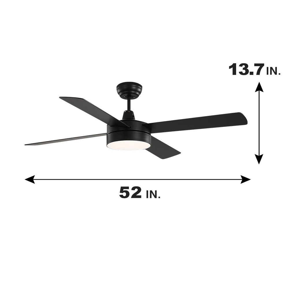 Modern Smart Fan Ceiling High Quality 52 Inch 4 Blade Ceiling Fan With Light And Remote Control