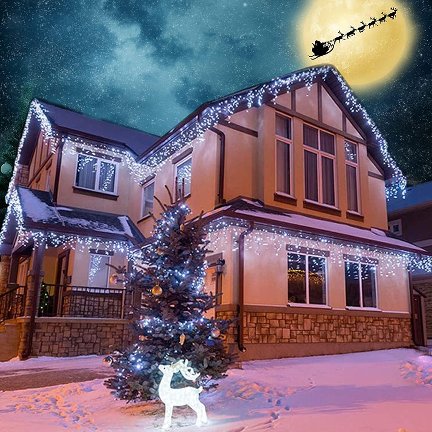Christmas Garland LED Christmas Droop Garden Street Outdoor Decorative Holiday Light Falls Led Curtain Icicle String Lights
