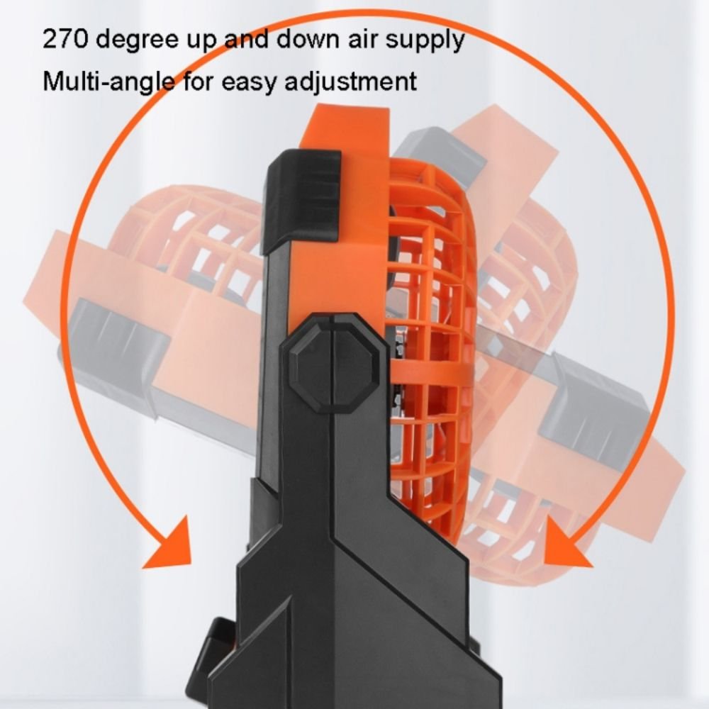 Camping Fan Rechargeable Desktop Portable Air Circulator Wireless Ceiling Fan with LED Lighting 270 ° Head Rotation Electric Fan