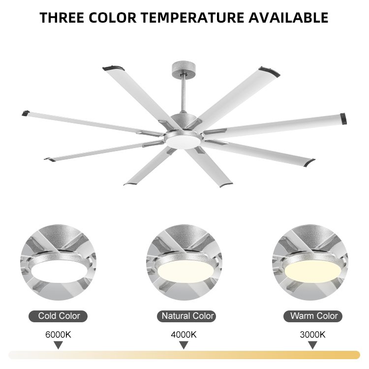 Modern 72 inch lamp fans industrial style LED copper mute DC motor remote control ceiling fan with light